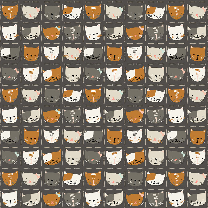 Kitty Kats By Sazerelli Designs For Cotton + Steel Fabrics - Calico