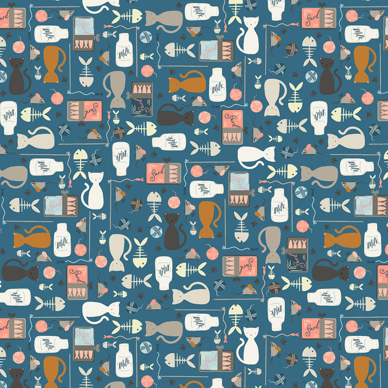 Kitty Kats By Sazerelli Designs For Cotton + Steel Fabrics - Kat Khaos