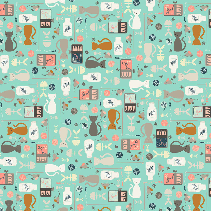 Kitty Kats By Hitomi Osumi For Cotton + Steel Fabrics - You\'Ve Gotten To Be Kitten Me