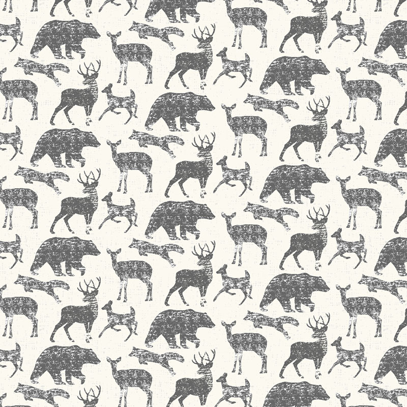 Weekend In The Mountains By Urban Fox For Rjr Fabrics - Woodland Grey