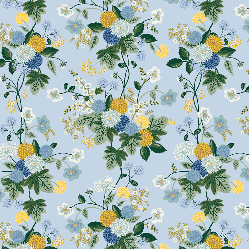 Dahlia By Rifle Paper Co. For Cotton + Steel Fabrics - Blue