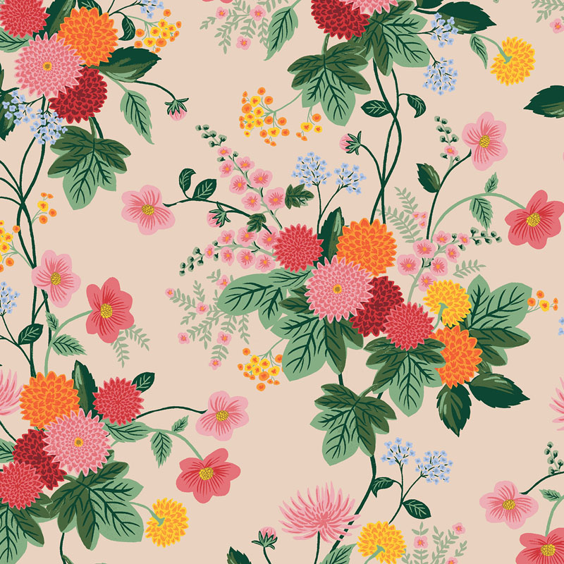 Dahlia By Rifle Paper Co. For Cotton + Steel Fabrics - Blush - Rayon Fabric