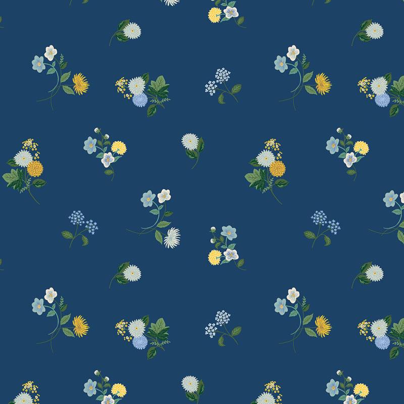 Dahlia By Rifle Paper Co. For Cotton + Steel Fabrics - Navy - Rayon Fabric