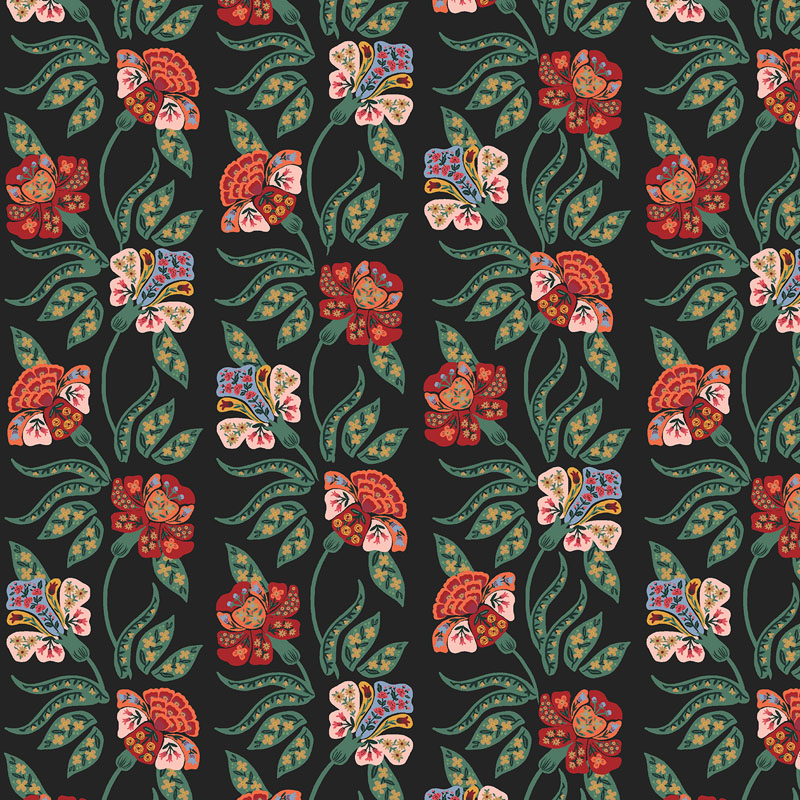 Dahlia By Rifle Paper Co. For Cotton + Steel Fabrics - Black