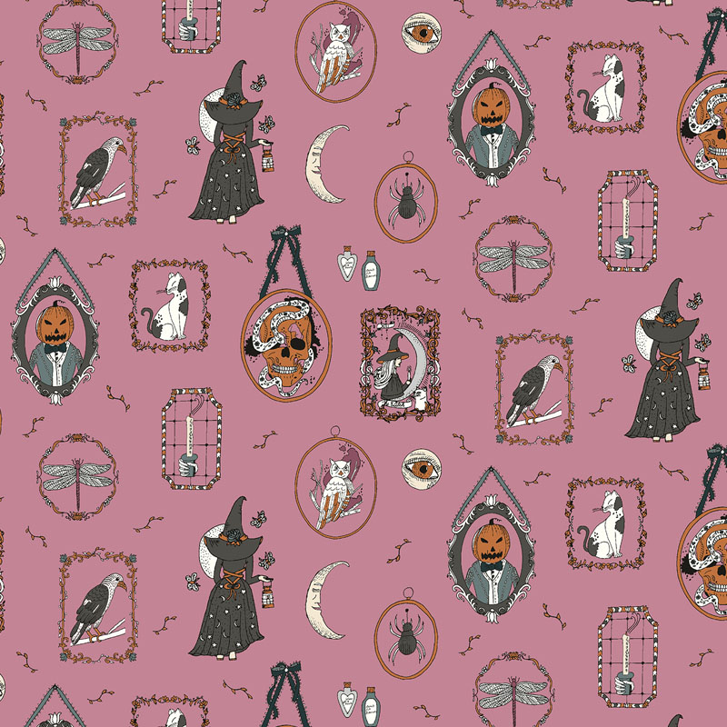 Victorian Nightmares By Quirky Paisley For Rjr Fabrics - Pink Mauve