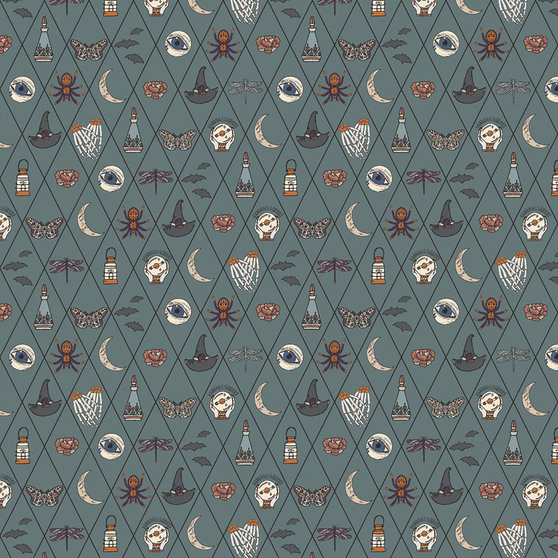 Victorian Nightmares By Quirky Paisley For Rjr Fabrics - Slate