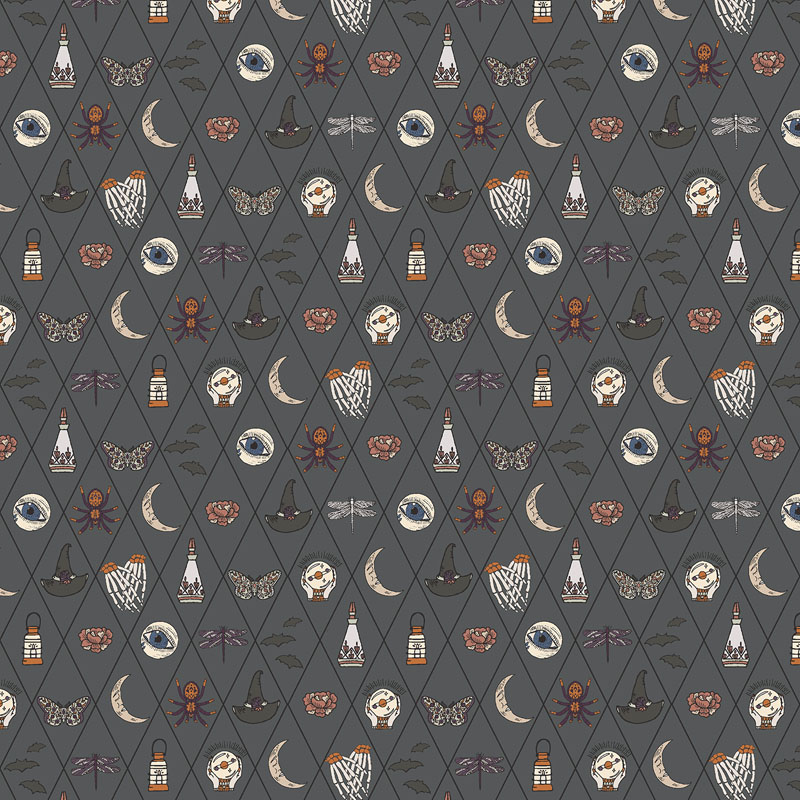 Victorian Nightmares By Quirky Paisley For Rjr Fabrics - Asphalt