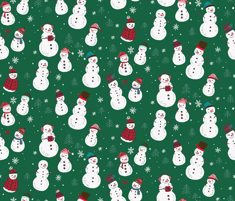 Snow Day Fun By Yuan Xu For Rjr Fabrics - Green