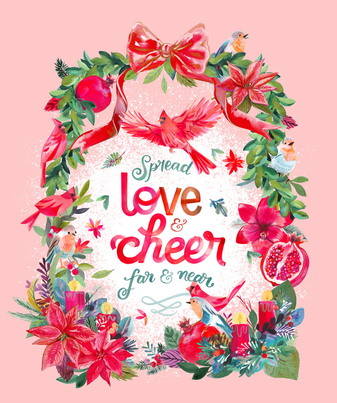 Love And Cheer By Amarilys Henderson For Moda - 36" X 44" Panel - Multi