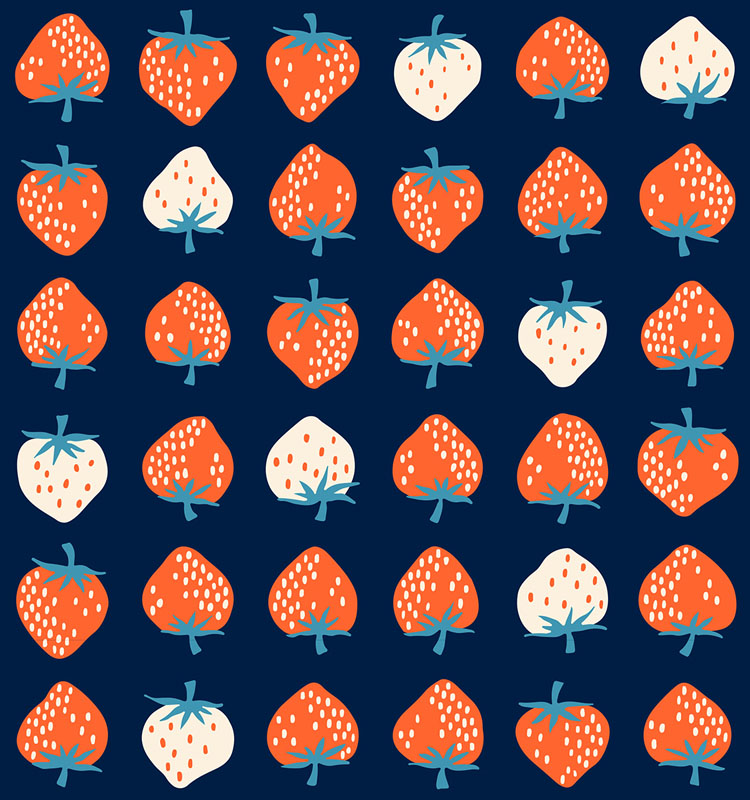 Strawberry By Kimberly Kight Of Ruby Star Society For Moda - Navy