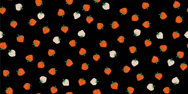 Strawberry By Kimberly Kight Of Ruby Star Society For Moda - Black