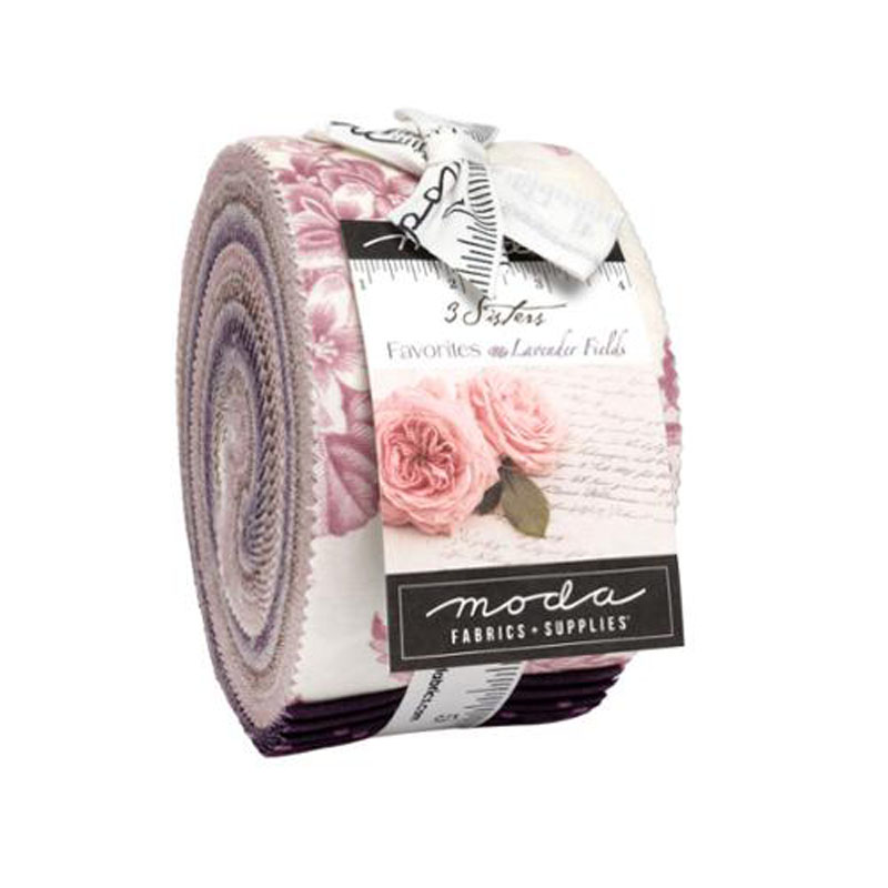 3 Sisters Favorites Vintage Linens Lavender Fields Jelly Rolls By Moda - Packs Of 4