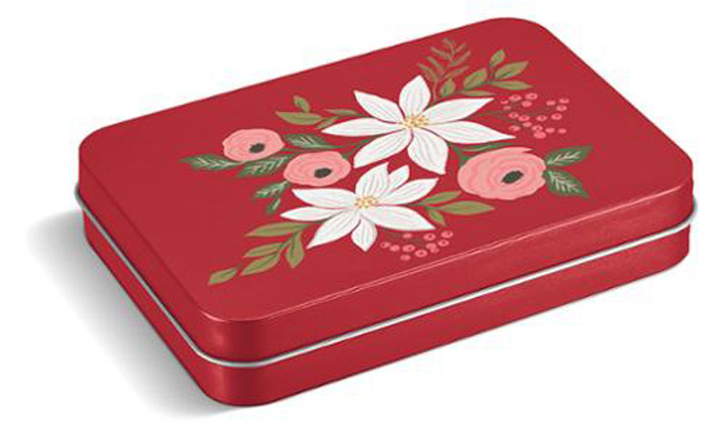 Poinsettia Tin By Lella Boutique For Moda - Multiple Of 6