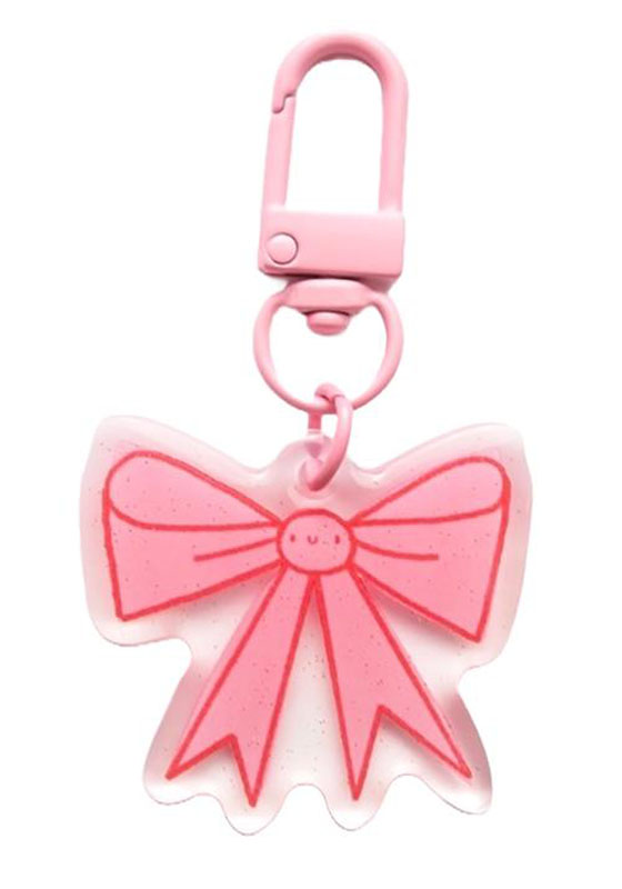 Zipper Glitter Charm Pink Bow By Lizzy House For Moda - Multiple Of 6