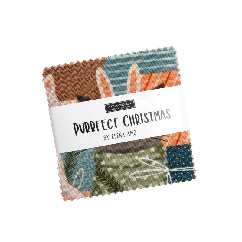 Purrfect Christmas Mini Charm Packs By Moda - Packs Of 24