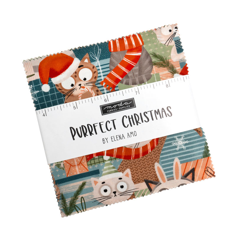 Purrfect Christmas Charm Packs By Moda - Packs Of 12