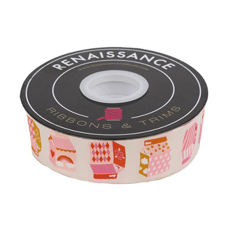 Ribbon Juice Boxes Cream 1.5" Mm 13.7 Mtr By Ruby Star Society For Moda