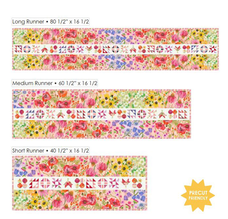 Centerpieced Floral Runner Pattern By Robin Pickens For Moda - Minimum Of 3