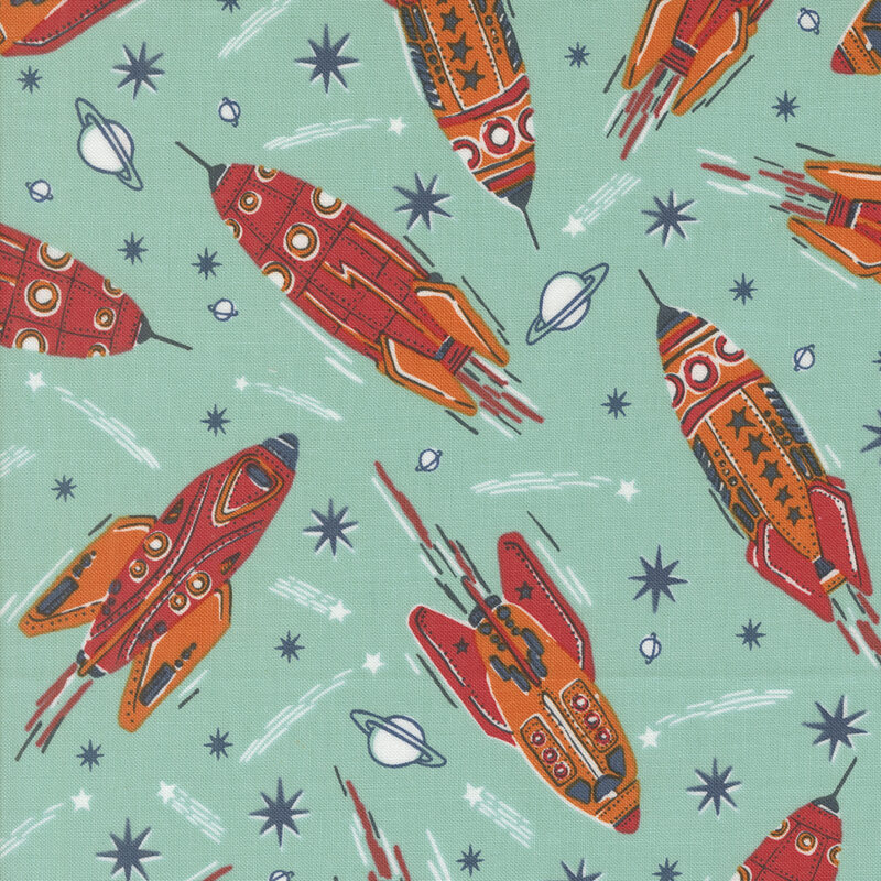 321 Blast Off By Stacy Iest Hsu For Moda - Blue Nebula