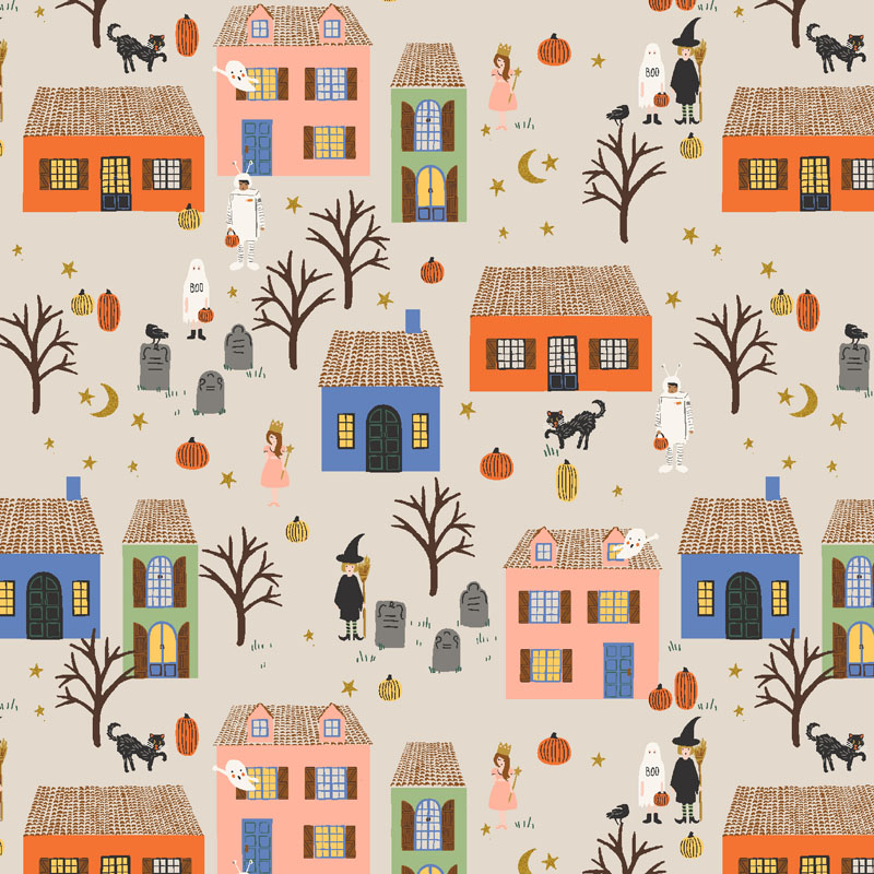 Halloween Ii By Rifle Paper Co. For Cotton + Steel Fabrics - Metallic - Linen