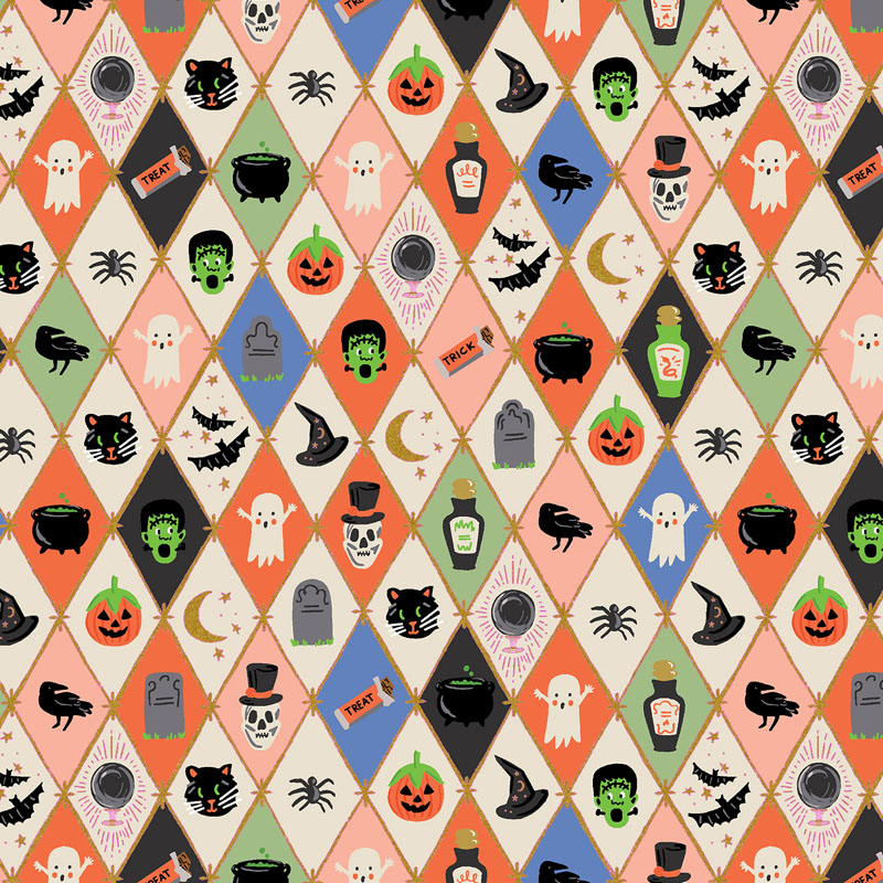 Halloween Ii By Rifle Paper Co. For Cotton + Steel Fabrics - Metallic - Multi