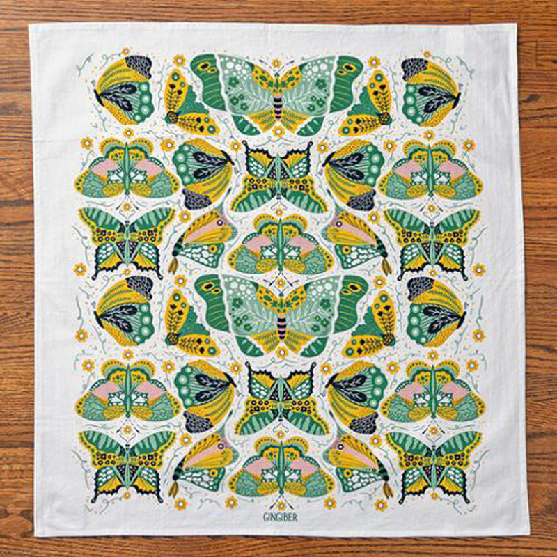 Night Owl Tea Towel -  Night Butterfly By Gingiber For Moda - Multiple Of 2