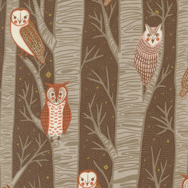 Night Owl By Gingiber For Moda - Cocoa