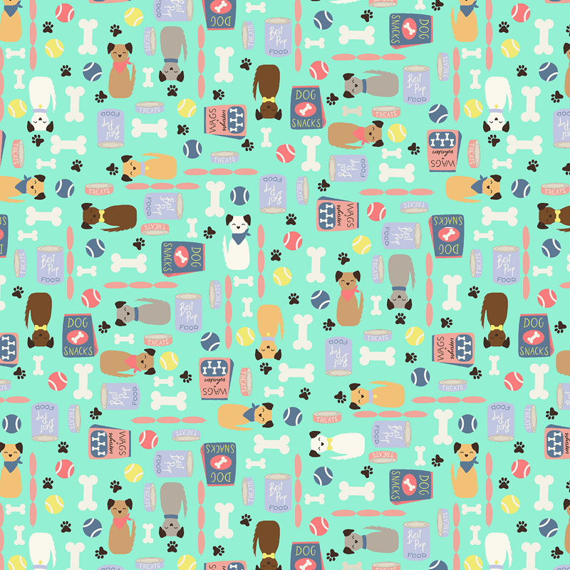 Woof You By Cotton + Steel Fabrics For Rjr Fabrics - Pawfectly Pampered - Day At The Park Fabric