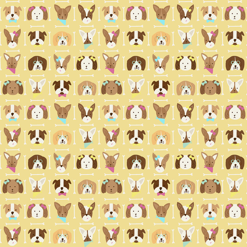 Woof You By Cotton + Steel Fabrics For Rjr Fabrics - Puppy Portraits - Go Outside Fabric