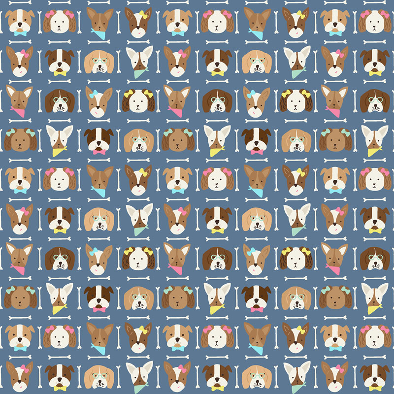 Woof You By Cotton + Steel Fabrics For Rjr Fabrics - Puppy Portraits - Awwww So Cute! Fabric
