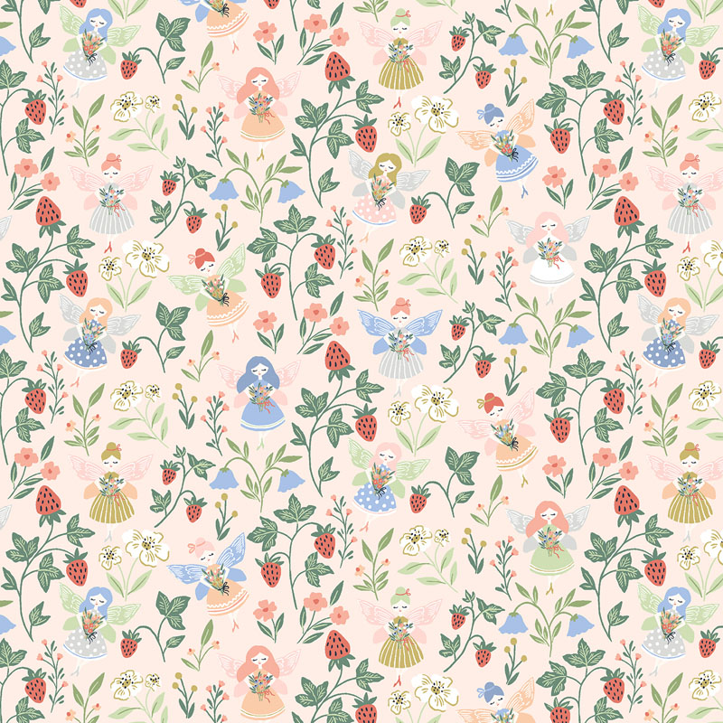 Fairyberry Grove By Cotton + Steel Fabrics For Rjr Fabrics - Fairy Pink Fabric