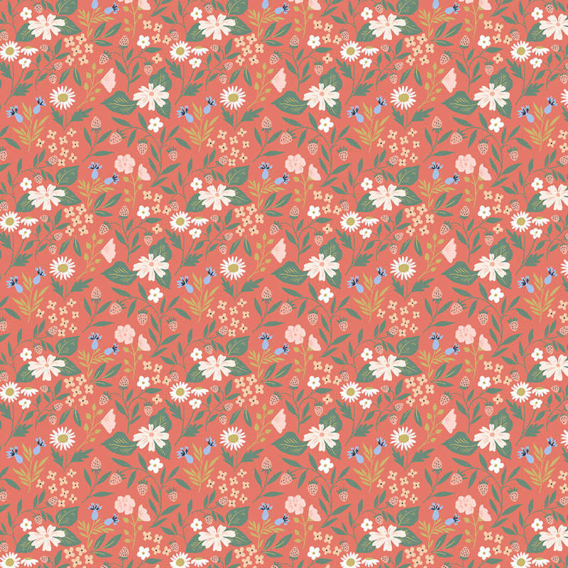 Fairyberry Grove By Cotton + Steel Fabrics For Rjr Fabrics - Ruby Fabric