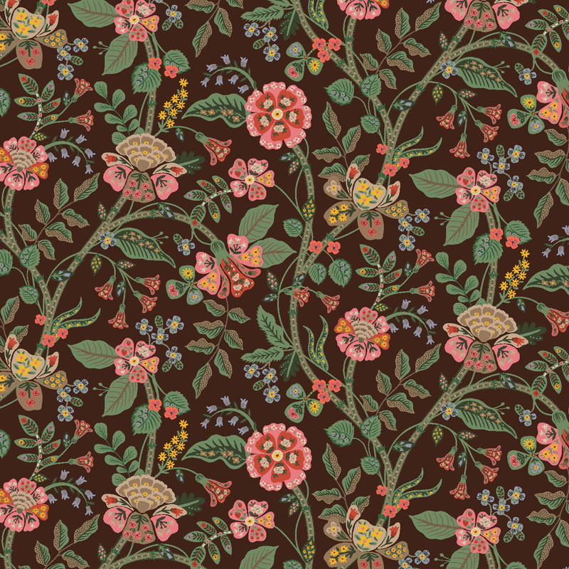 Gracie By Rifle Paper Co. For Cotton + Steel Fabrics - Cocoa Rayon Fabric