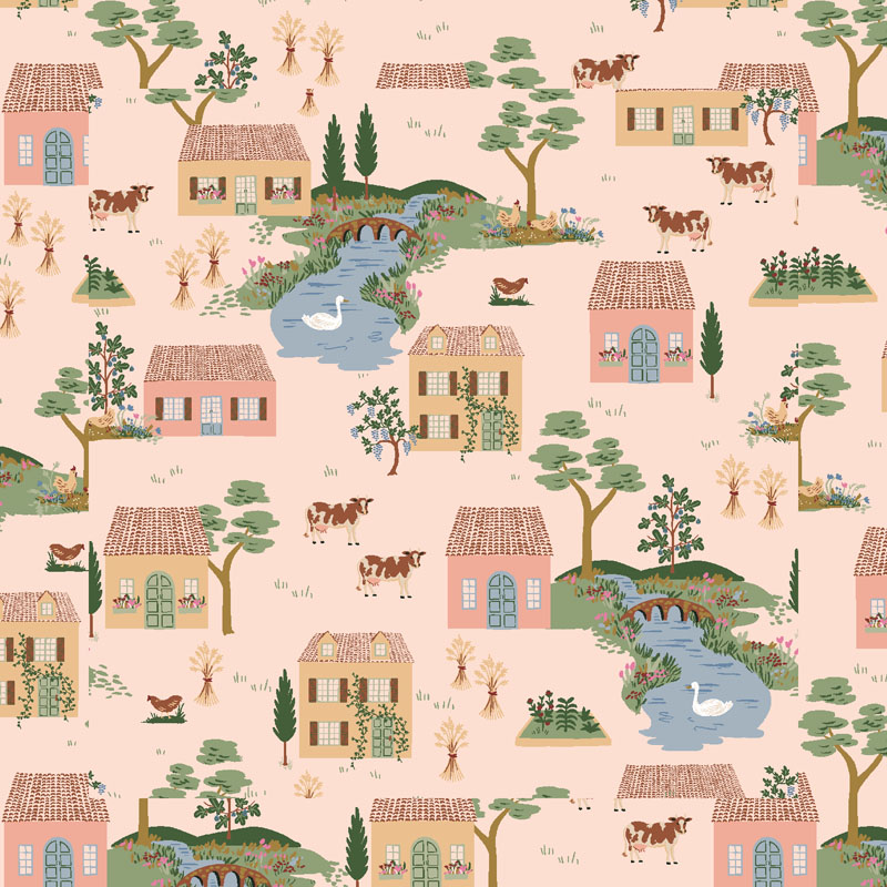 Gracie By Rifle Paper Co. For Cotton + Steel Fabrics - Cotswolds - Pink Fabric