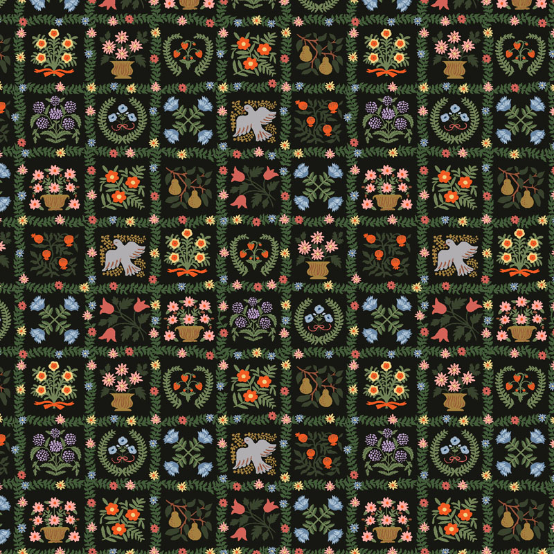 Gracie By Rifle Paper Co. For Cotton + Steel Fabrics - Garden Album - Black Fabric