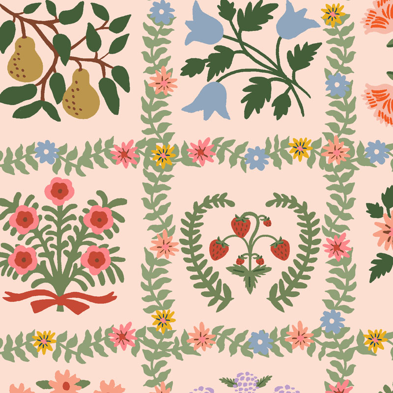 Gracie By Rifle Paper Co. For Cotton + Steel Fabrics - Garden Album - Pink Canvas Fabric