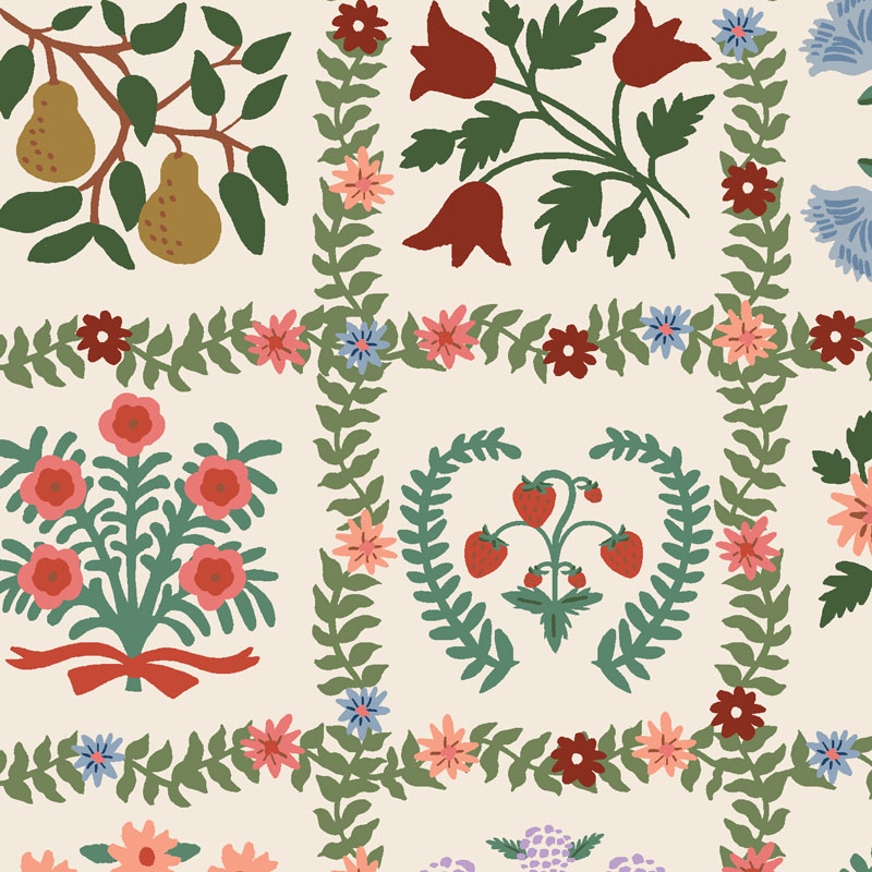 Gracie By Rifle Paper Co. For Cotton + Steel Fabrics - Garden Album - Cream Canvas Fabric