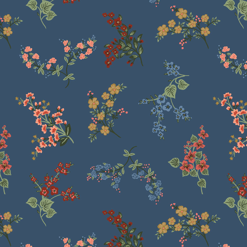 Gracie By Rifle Paper Co. For Cotton + Steel Fabrics - Amelia - Sapphire Fabric