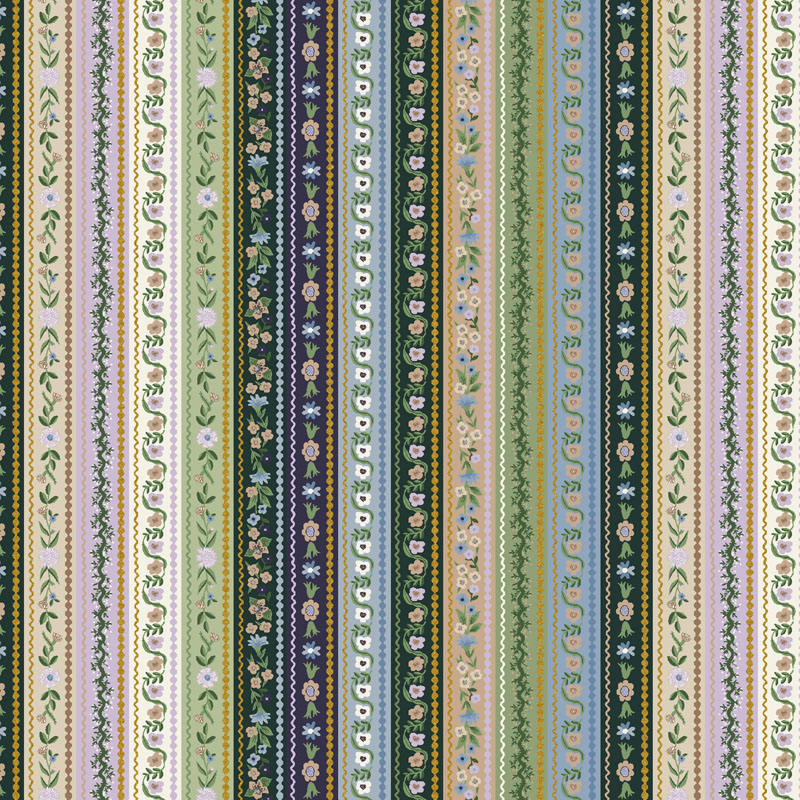 Gracie By Rifle Paper Co. For Cotton + Steel Fabrics - Gemma - Cool Metallic Fabric