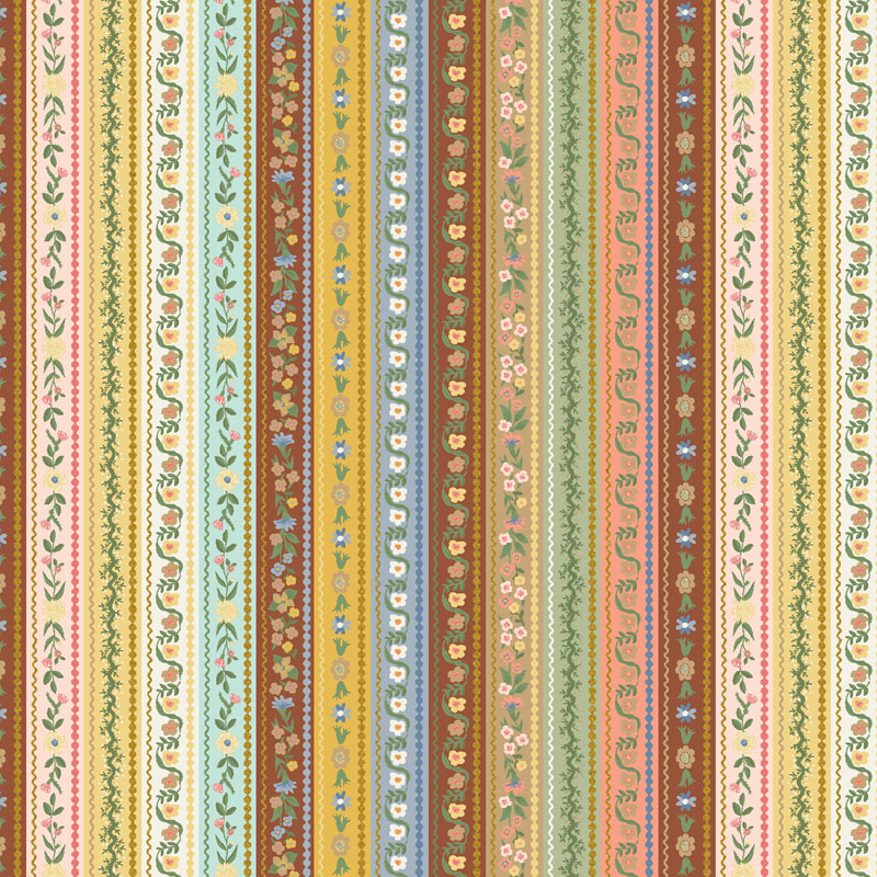 Gracie By Rifle Paper Co. For Cotton + Steel Fabrics - Gemma - Yellow Metallic Fabric