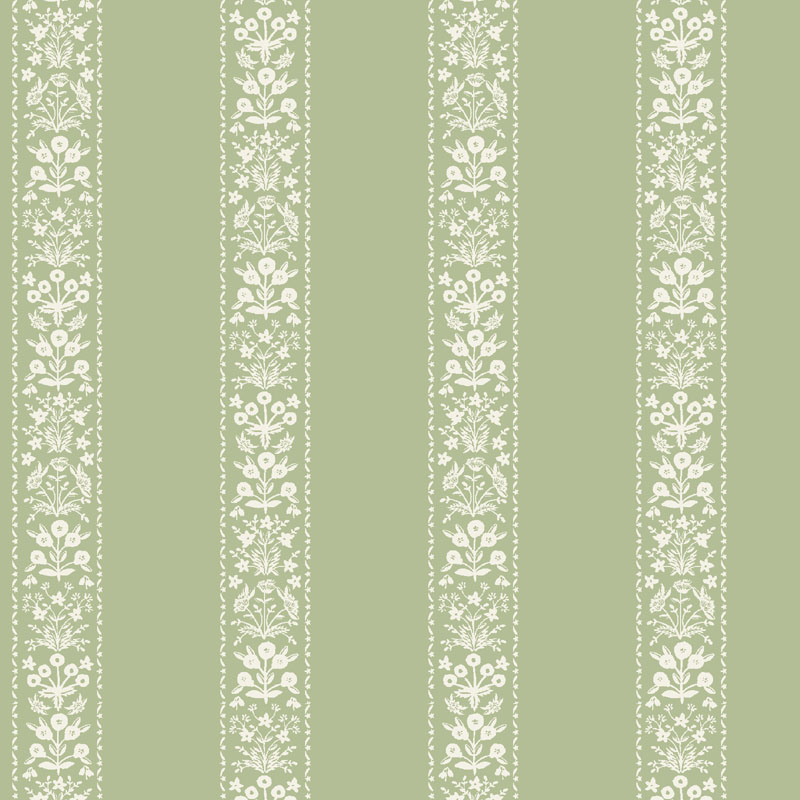 Gracie By Rifle Paper Co. For Cotton + Steel Fabrics - Estee Stripe - Sage Fabric