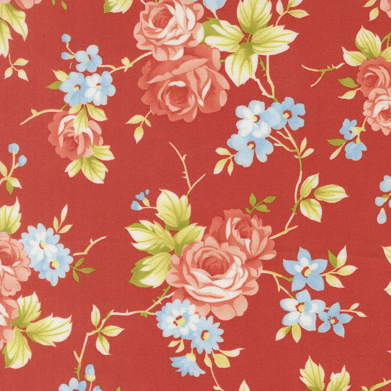 Rosie 108" Quilt Back By Fig Tree & Co. For Moda - Strawberry