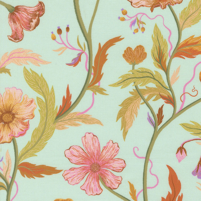 Floral Fondant By Linn Warme For Moda - Sky