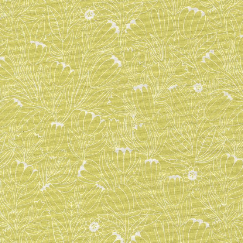 Floral Fondant By Linn Warme For Moda - Citrine