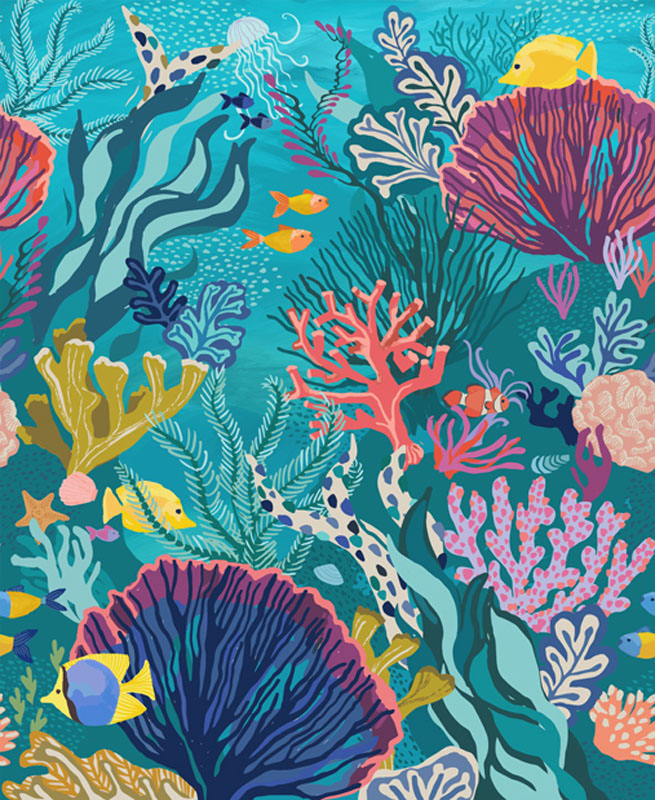 Reef By Kate Spain For Moda - 36" X 45" Panel - Reef