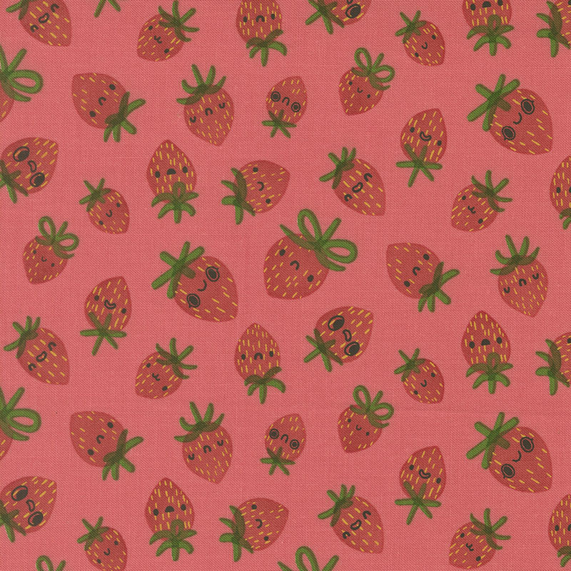 Funny Valentine By Lizzy House For Moda - Coral