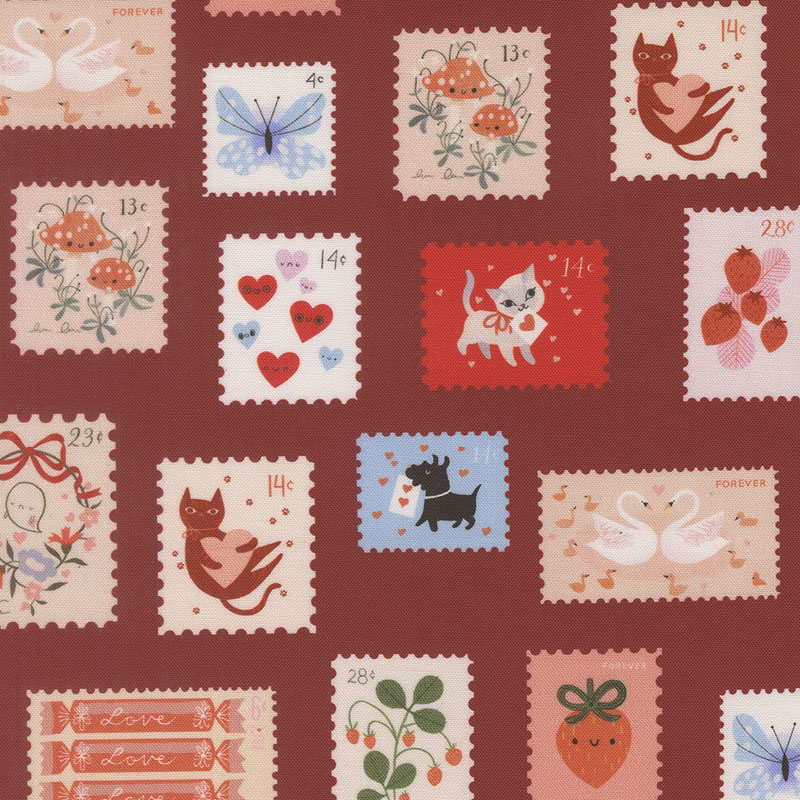 Funny Valentine By Lizzy House For Moda - Rose