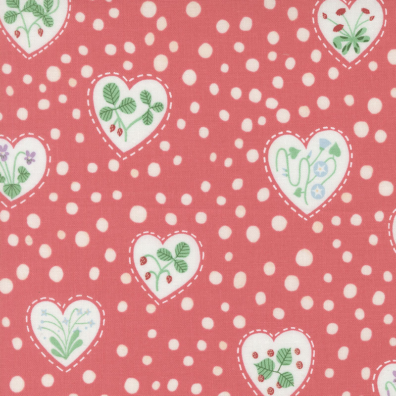 Funny Valentine By Lizzy House For Moda - Coral