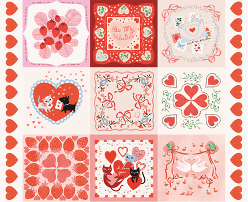 Funny Valentine By Lizzy House For Moda - 36" X 45" Panel - Multi