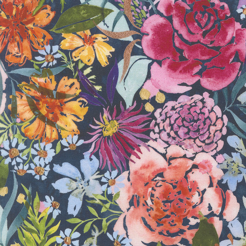 Soulstice By Create Joy Project For Moda - Canvas - Navy